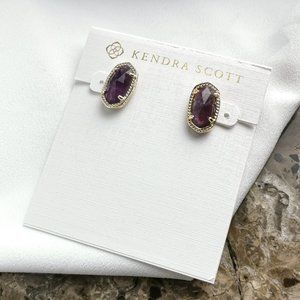 Kendra Scott Gold Ellie Amethyst Stud Earrings